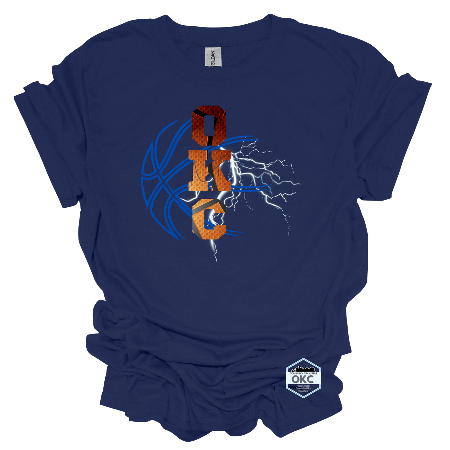 OKC Basketball Lightning Coils T-Shirt