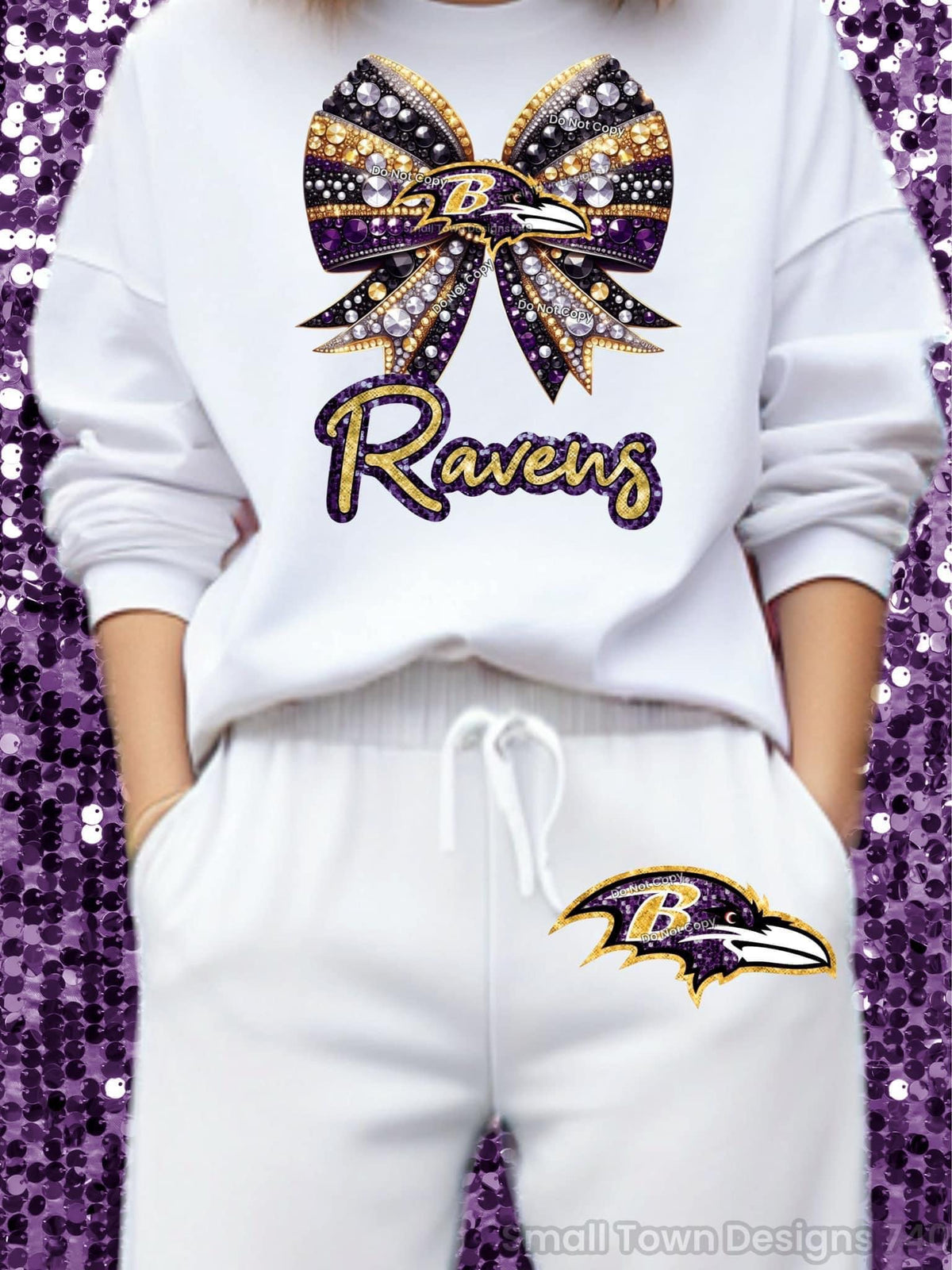 Ravens Bow DTF Transfer