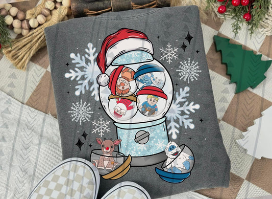 Christmas Toy Gum ball machine DTF Transfer