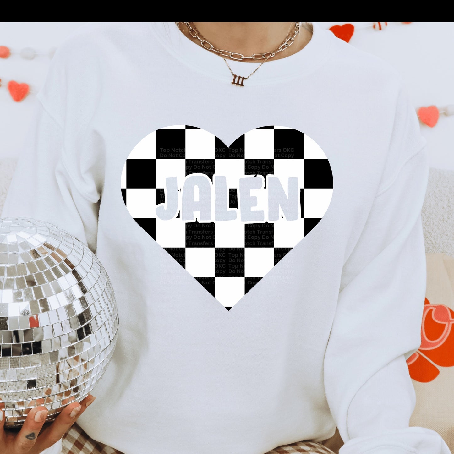 Custom Valentine’s Heart w/ Name Cutout Design 4 DTF Transfer
