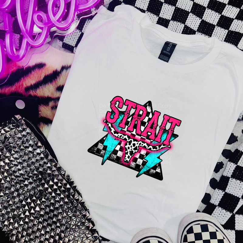 Stra!t Pink, Blue & Checkered Triangle DTF Transfer