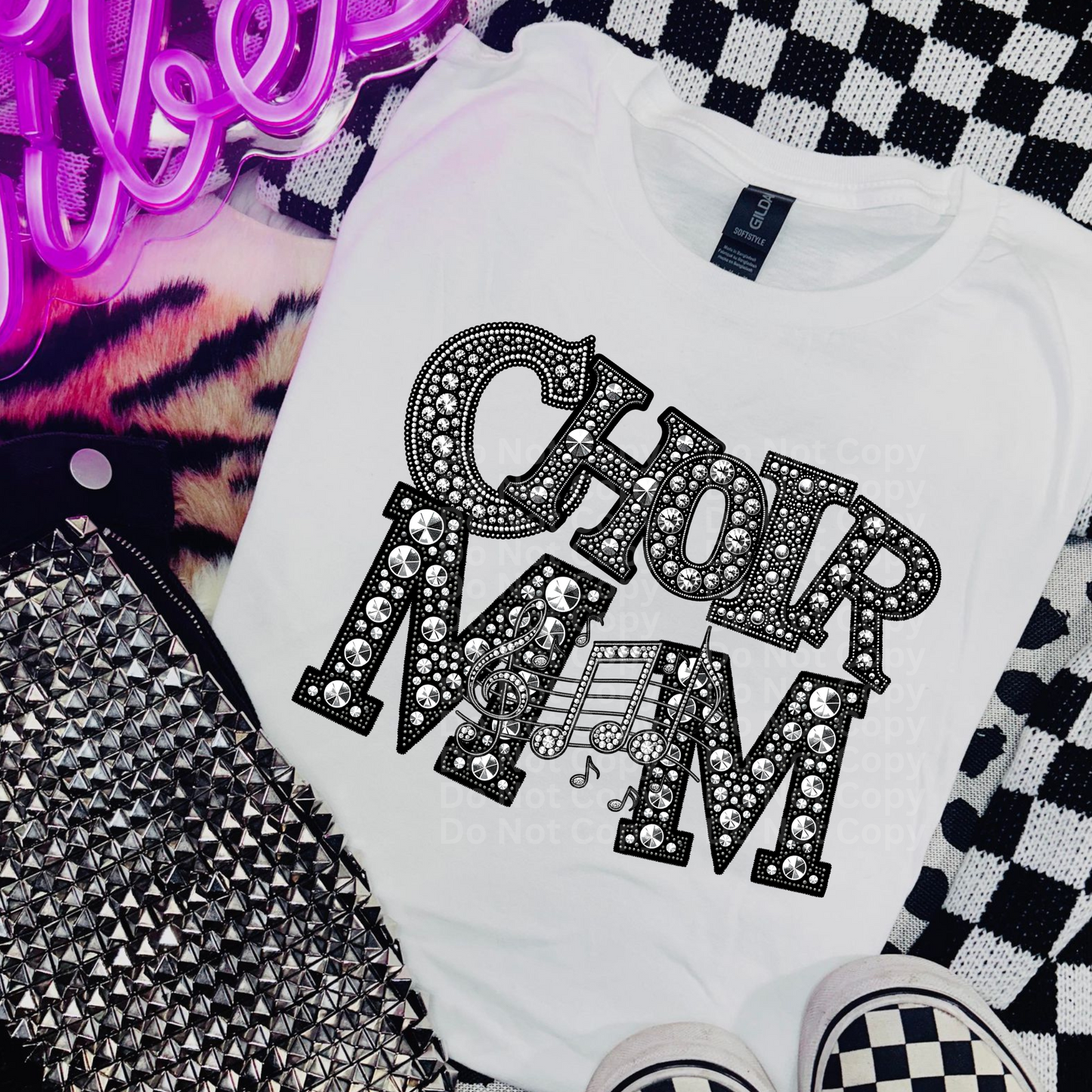 Choir Mom - Faux Rhinestone DTF Transfer