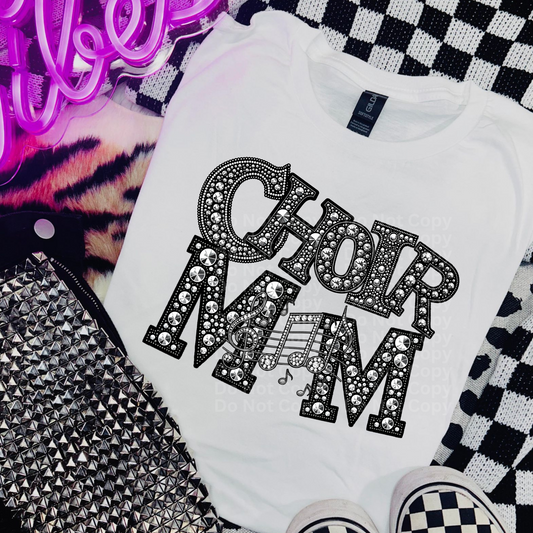 Choir Mom - Faux Rhinestone DTF Transfer