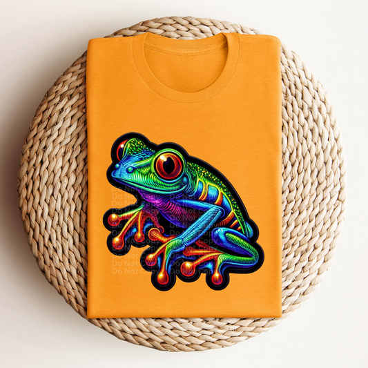 Frog with Orange eyes DTF Transfer