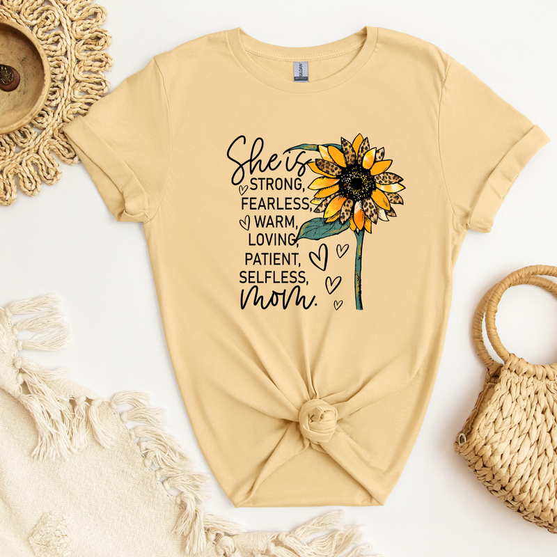 Mom She is Strong Sunflower DTF Transfer