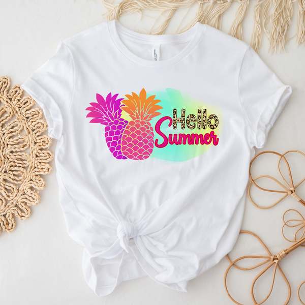 Hello Summer Pineapples DTF Transfer