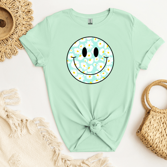 Blue Daisy Smiley DTF Transfer