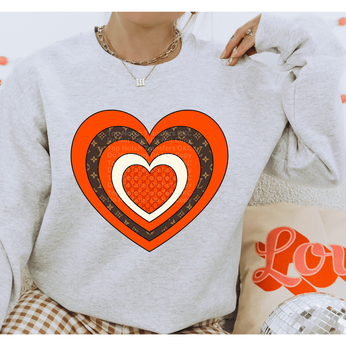Bougie Heart Red/Brown/White DTF Transfer
