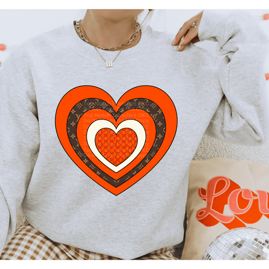 Bougie Heart Red/Brown/White DTF Transfer