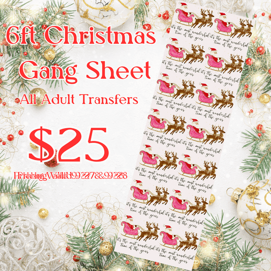 6ft Christmas Santa Sleigh Gang Sheet