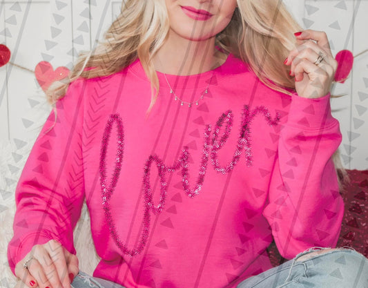Lover Pink Tinsel DTF Transfer