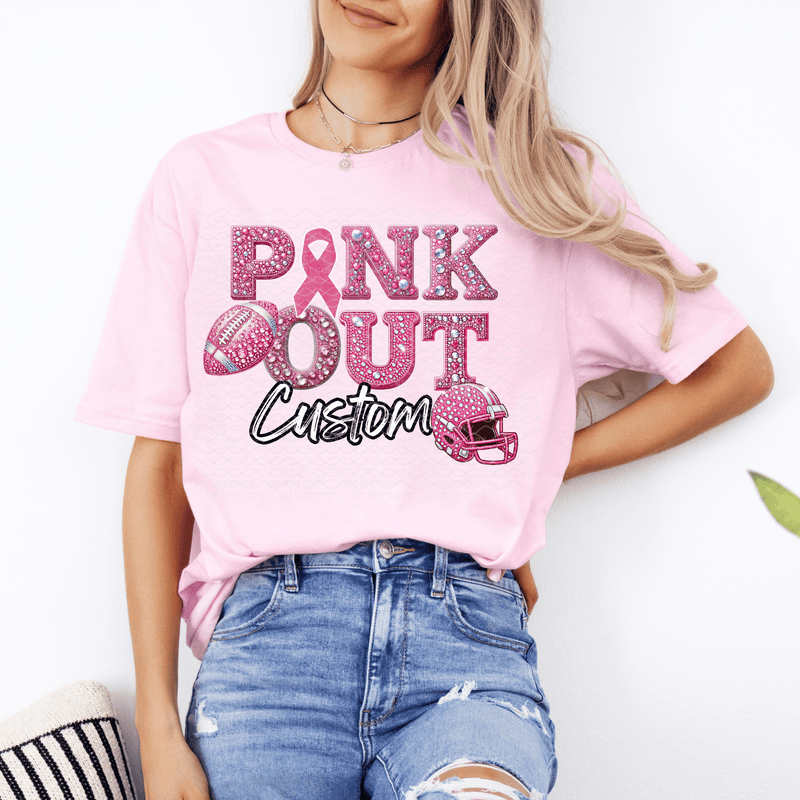 Pink Out 2 Custom DTF Transfer*Leave Mascot name for custom in checkout notes*