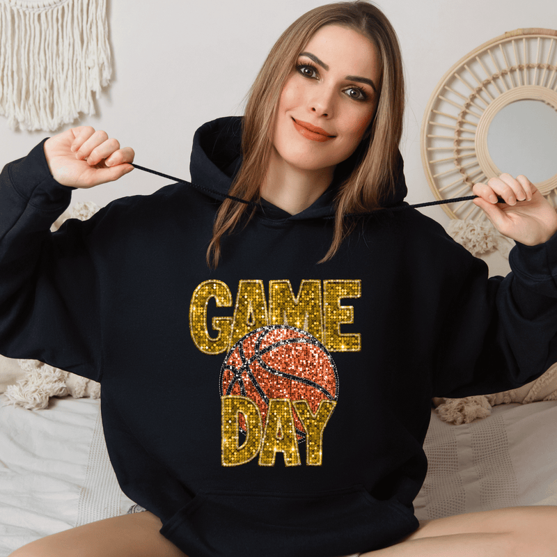 Game Day Faux Sequins Gold DTF Transfer