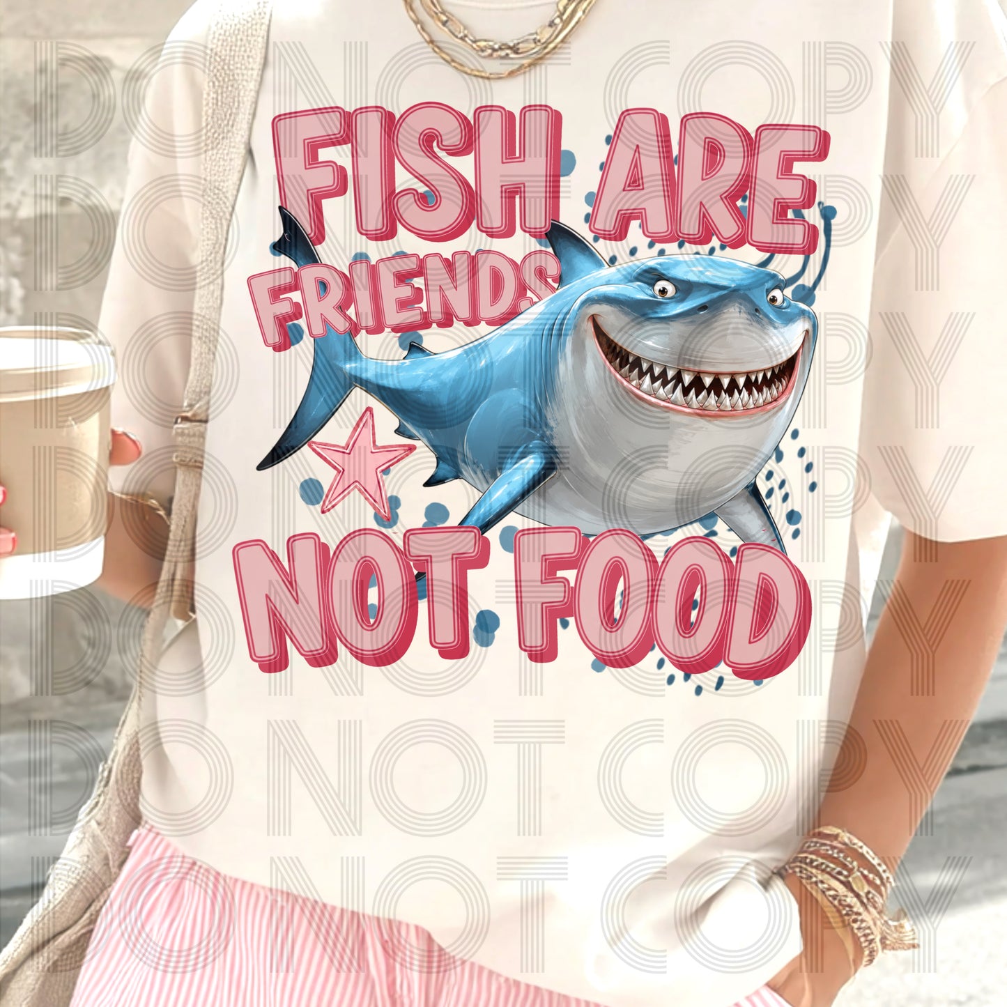 Fish Are Friends Not Food DTF Transfer