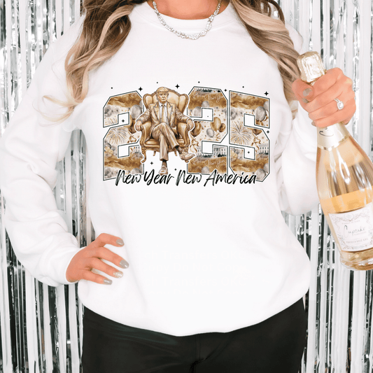 2025 Gold Trump New Year New America DTF Transfer