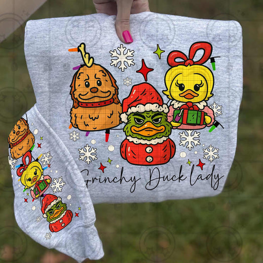 Gr!nchy Duck Lady *Optional long sleeve design* DTF Transfer