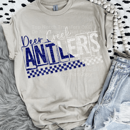 Deer Creek Antlers Faux Glitter DTF Transfer