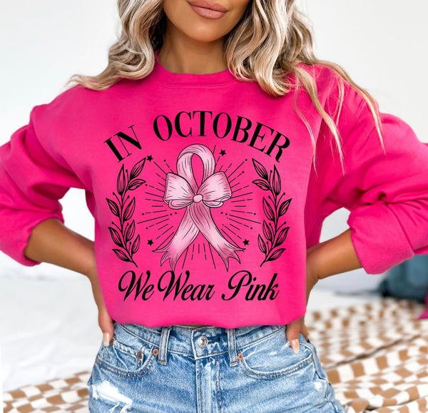 In October we wear pink DTF Transfer