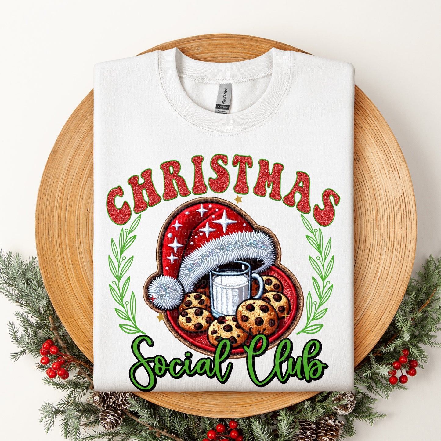 Christmas Social Club Milk & Cookies DTF Transfer