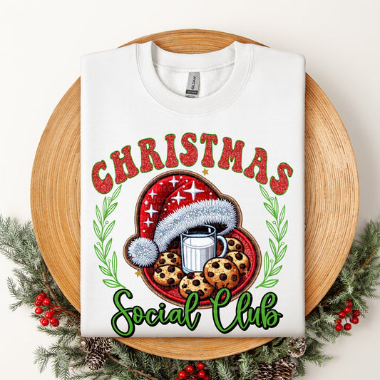 Christmas Social Club Milk & Cookies DTF Transfer