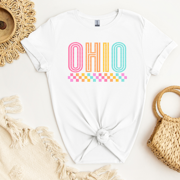 Ohio Checkered/Multicolored DTF Transfer