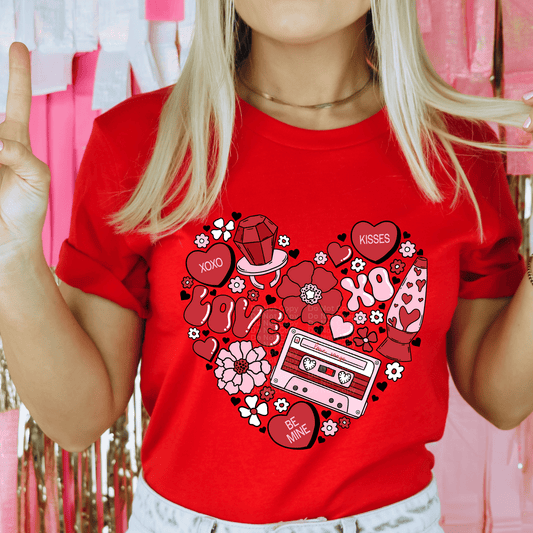 Valentine's Collage Heart DTF Transfer