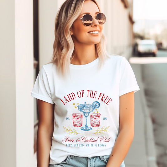 Land of the Free Beer & Cocktail Club DTF Transfer