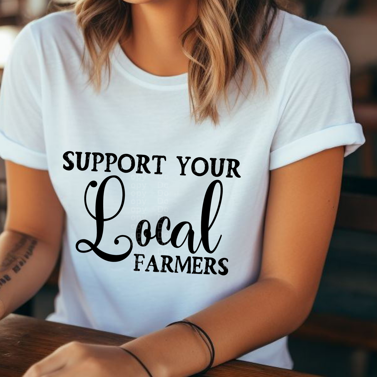 Support your Local Farmers (Black) DTF Transfer