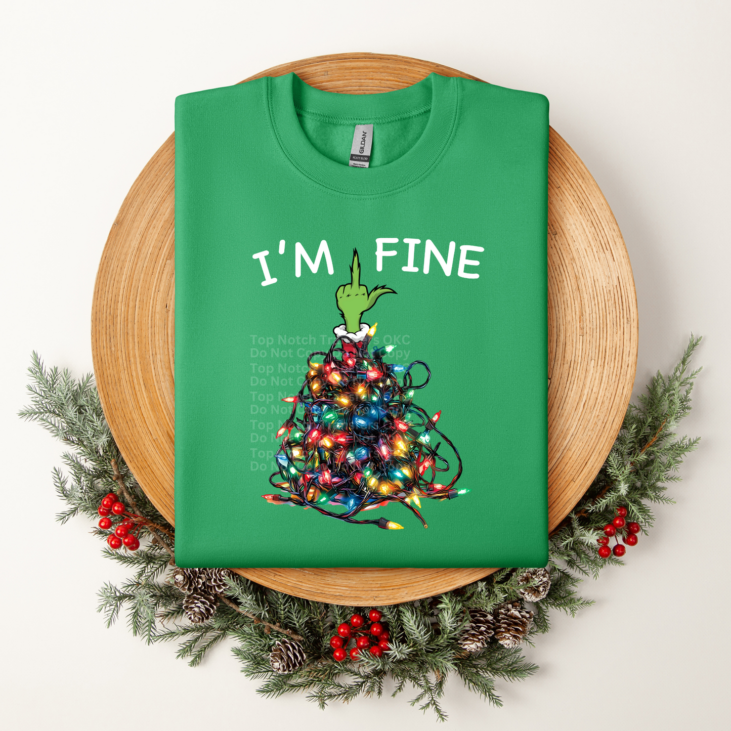 Green guy I'm Fine (White) DTF Transfer