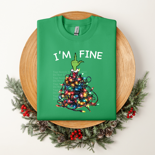 Green guy I'm Fine (White) DTF Transfer