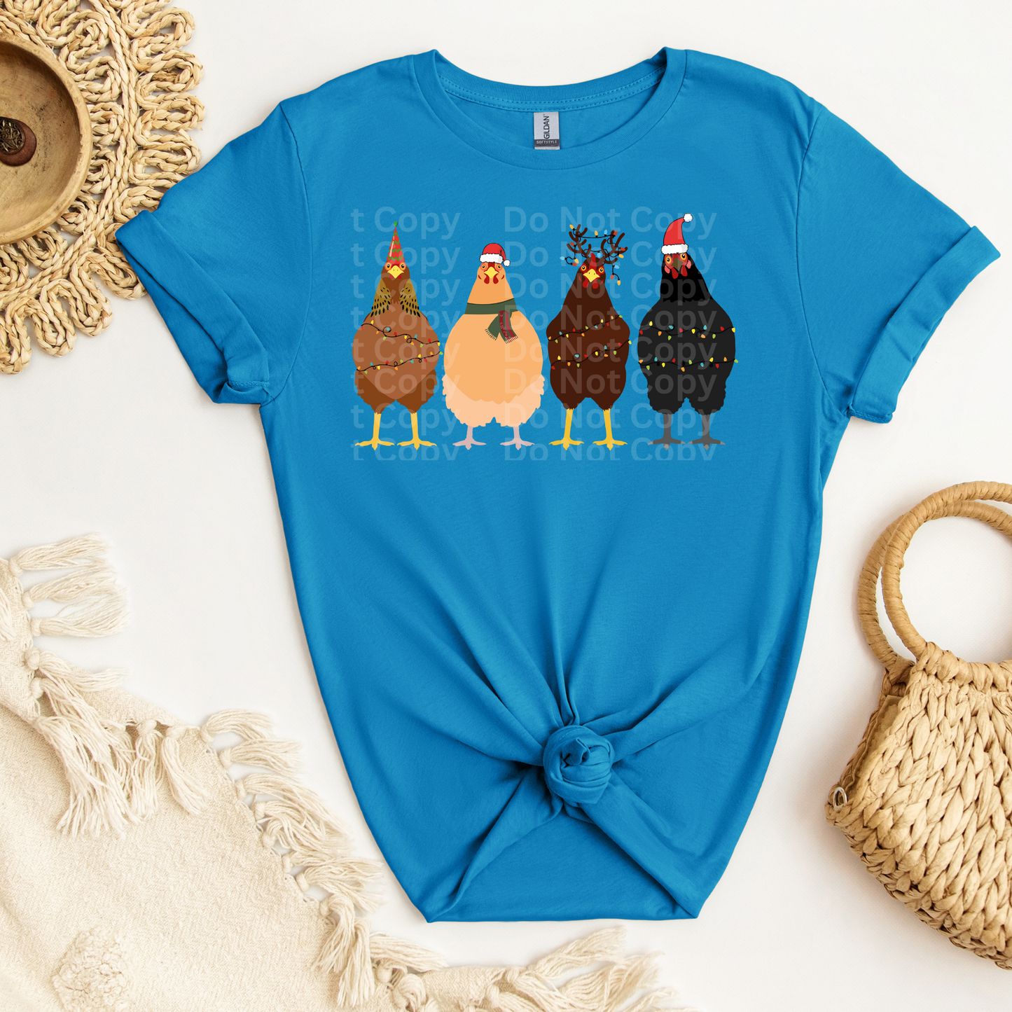 Christmas Chickens DTF Transfer