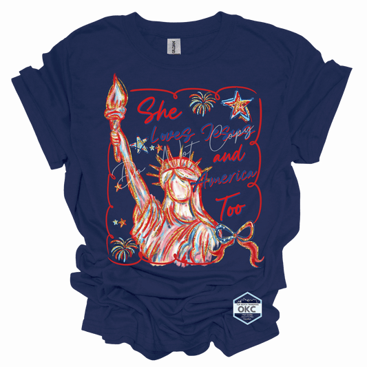 She Loves Jesus & America Too T-Shirt