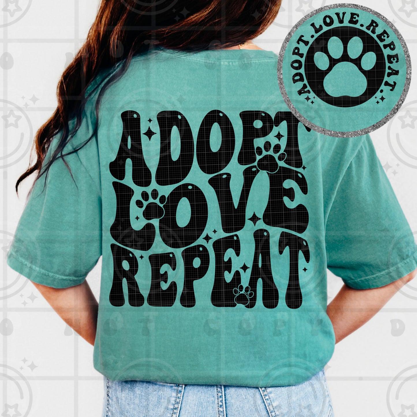 Adopt Love Repeat DTF Transfer