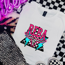 Reb@ Pink, Blue & Checkered Triangle DTF Transfer