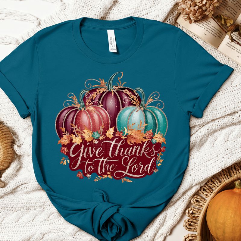 Give Thanks To the Lord - Pumpkins DTF Transfer