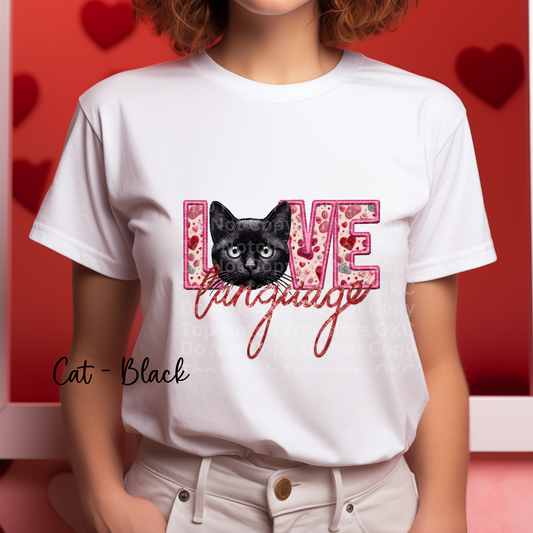 Love Language - Cat Black DTF Transfer