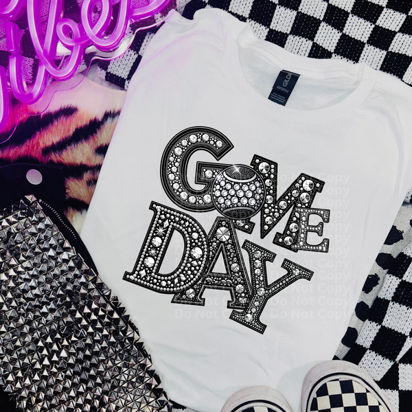 Game Day Tennis - Faux Rhinestone DTF Transfer