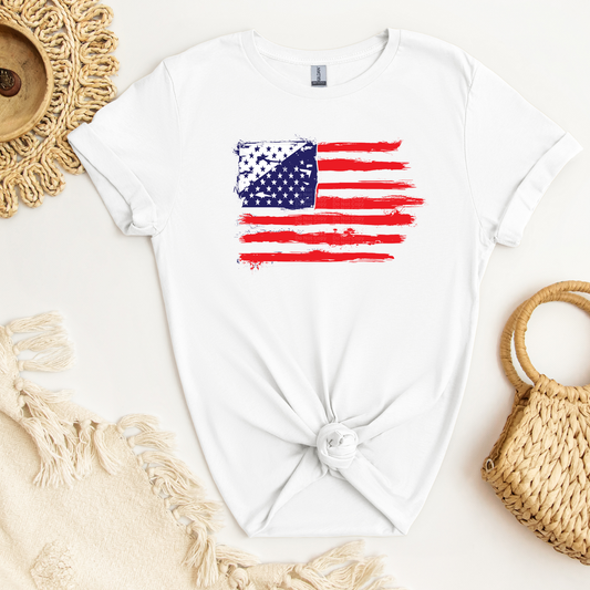 American Flag - Brush Stroke DTF Transfer