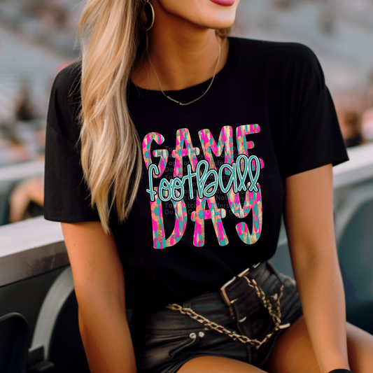 Game Day Football Pink & Blue DTF Transfer