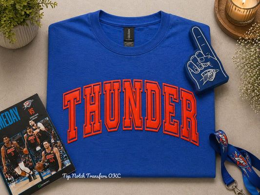 RTS Bright Orange THUNDER 3D Puff Transfer