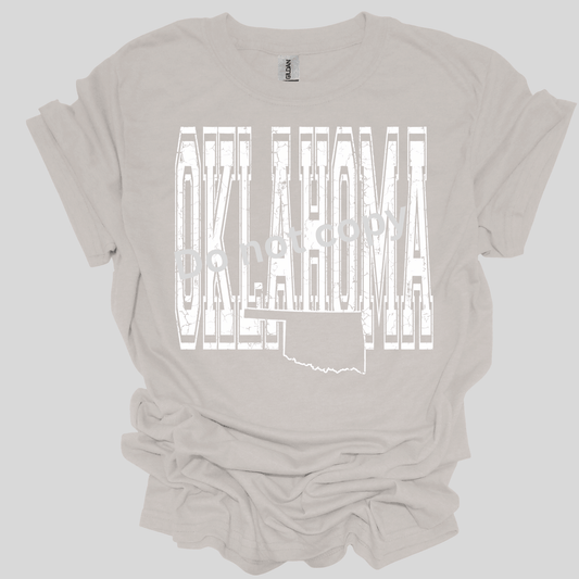 Oklahoma Crackle Distressed DTF Transfer