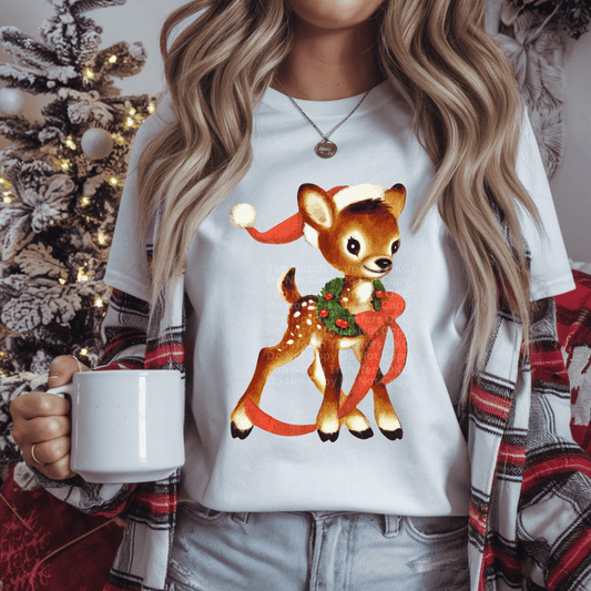 Vintage Christmas Deer DTF Transfer