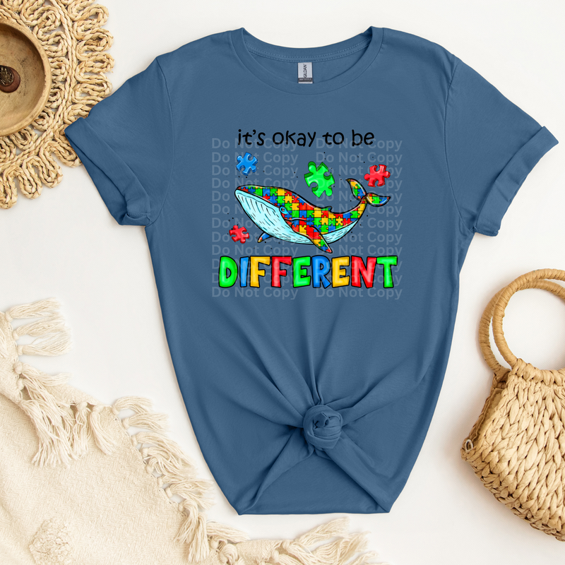 It's Okay to be Different Whale DTF Transfer