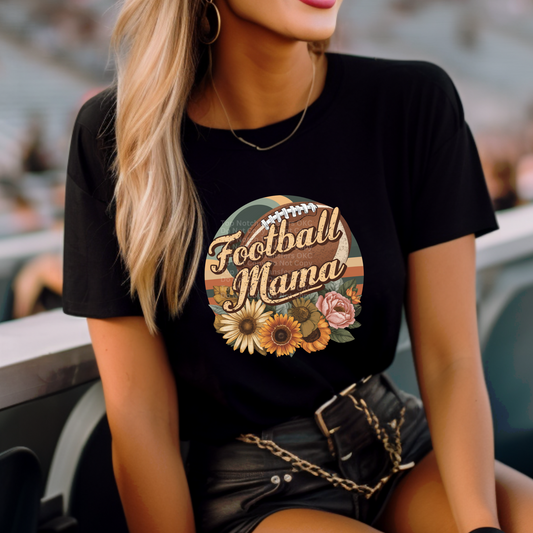Retro Football Mama w/flowers DTF Transfer