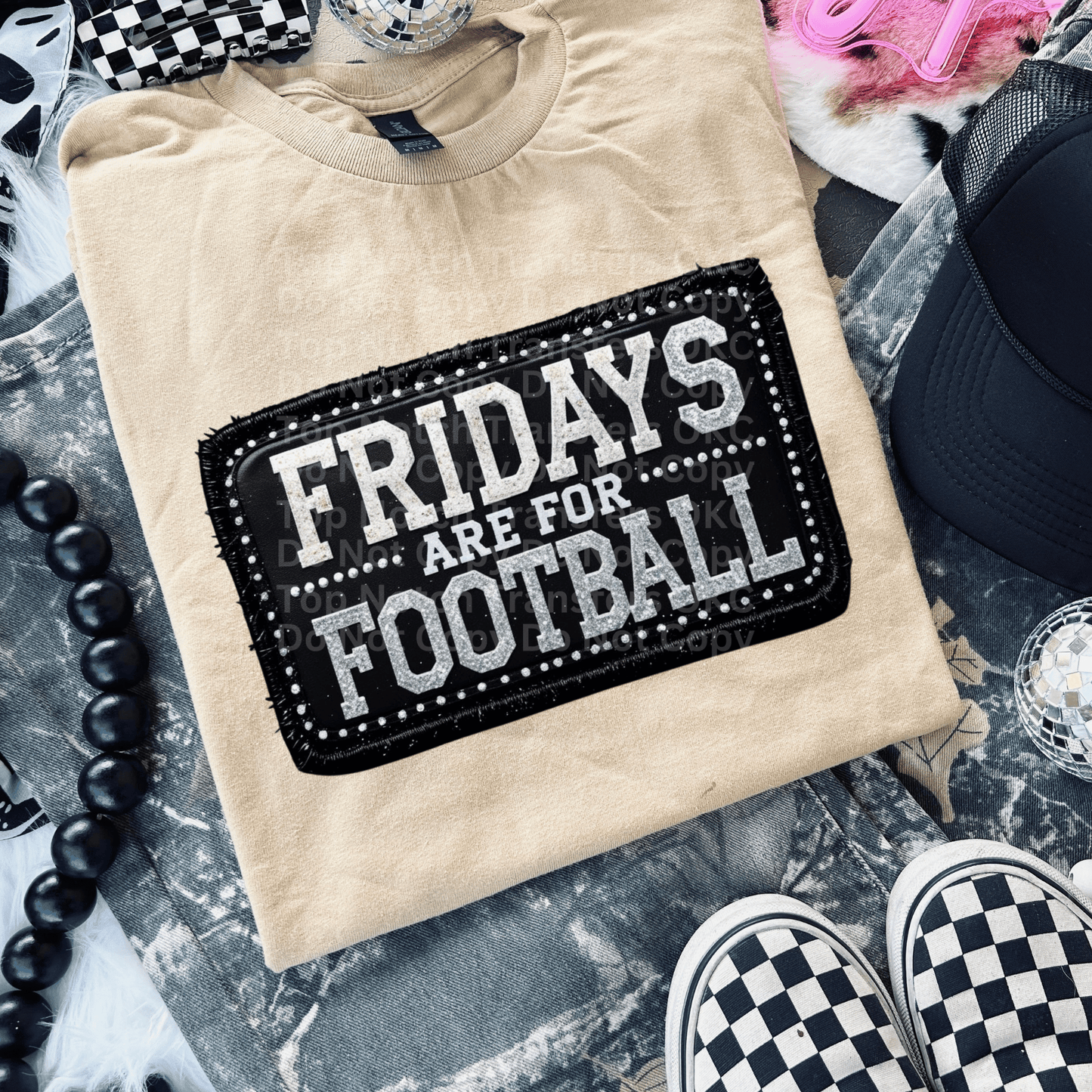 Fridays are for Football Faux Leather Patch DTF Transfer