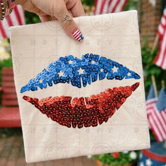 Faux Sequin Lips DTF Transfer