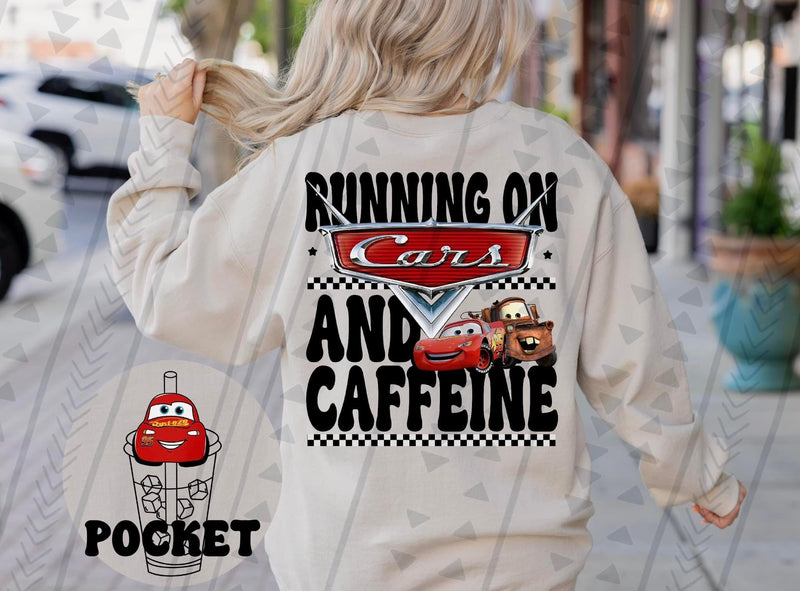 Running on Cars & Caffeine DTF Transfer