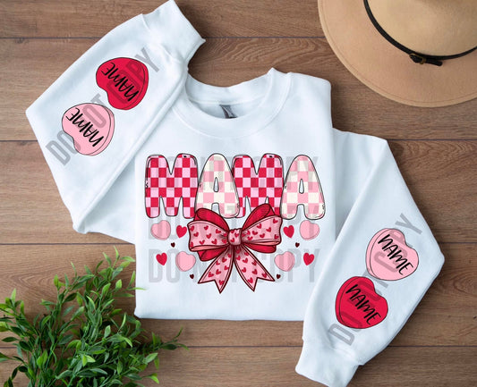 MAMA Valentines DTF Transfer “Leave name for sleeve hearts in checkout notes”