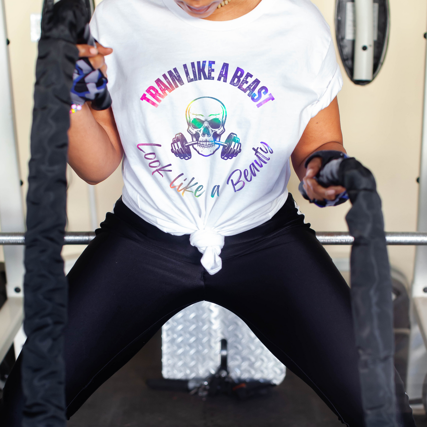 Train Like A Beast Look Like A Beauty (Pink/Purple/Blue) DTF Transfer