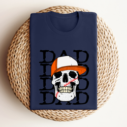 Dad Stacked Ballcap Skull DTF Transfer